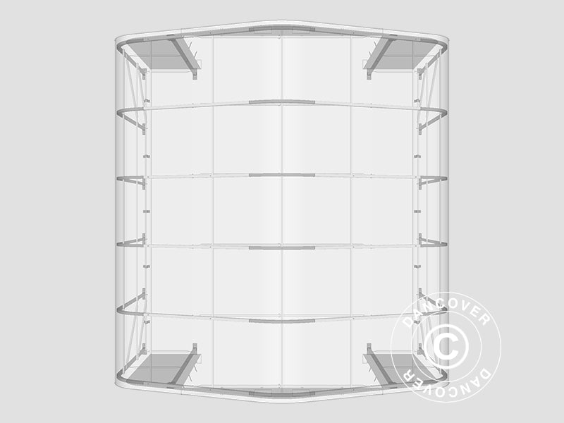 Lagertält PRO 8x12x5,2m PVC med takpanel, Grå