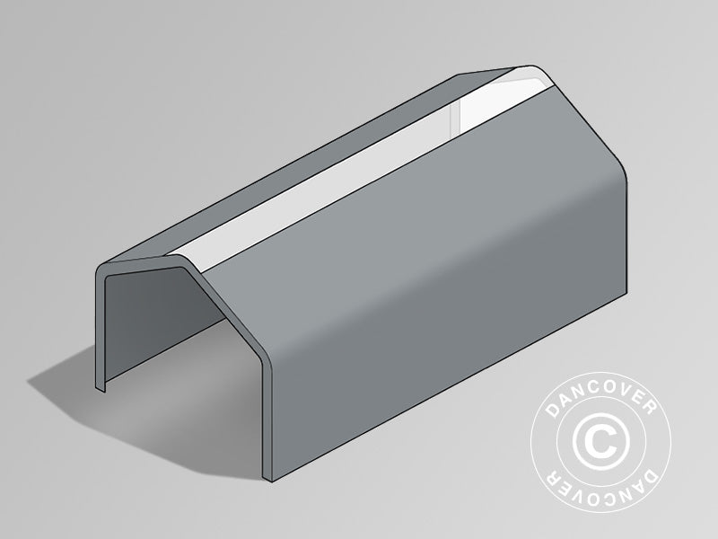 Taköverdrag för lagertält PRO 6x12m PVC med takpanel, Grå