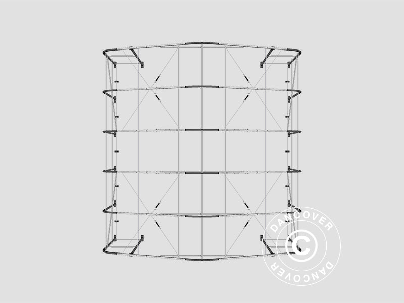 Lagertält PRO 7x7x3,8m PVC med takpanel, Grå