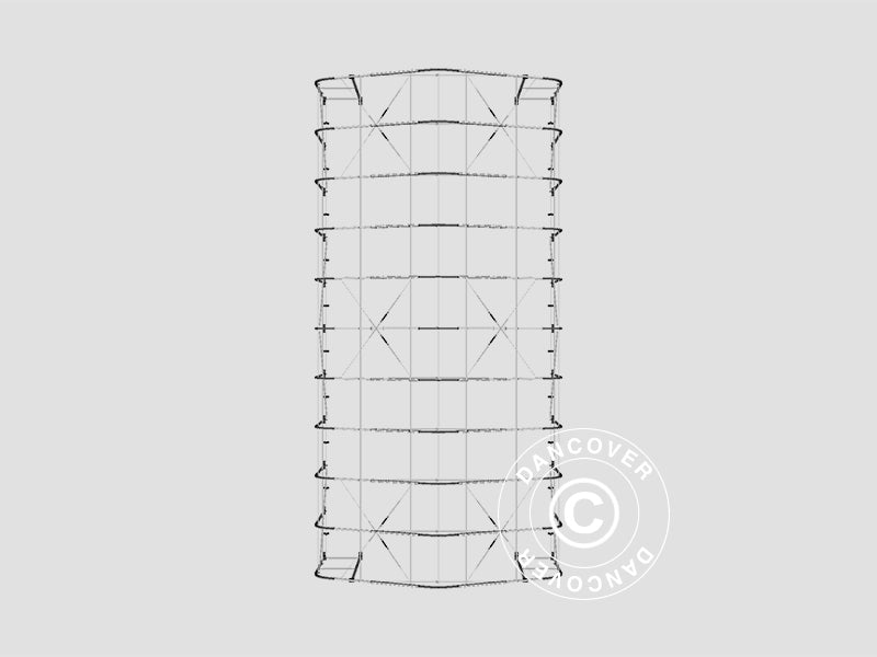 Lagertält PRO 7x14x3,8m PVC med takpanel, Grå