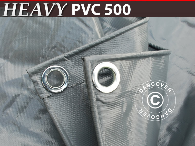 Presenning 2x2m, PVC 500 g/m², Grå