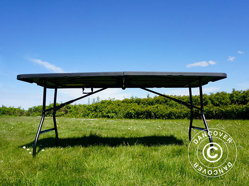 Hopfällbart bord 180x74x74cm, Svart (1 st.)