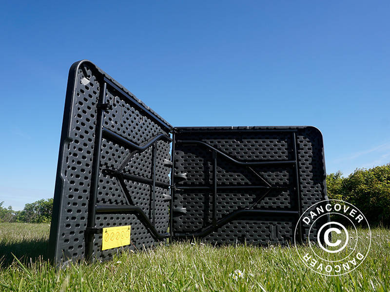 Hopfällbart bord 180x74x74cm, Svart (10 st.)