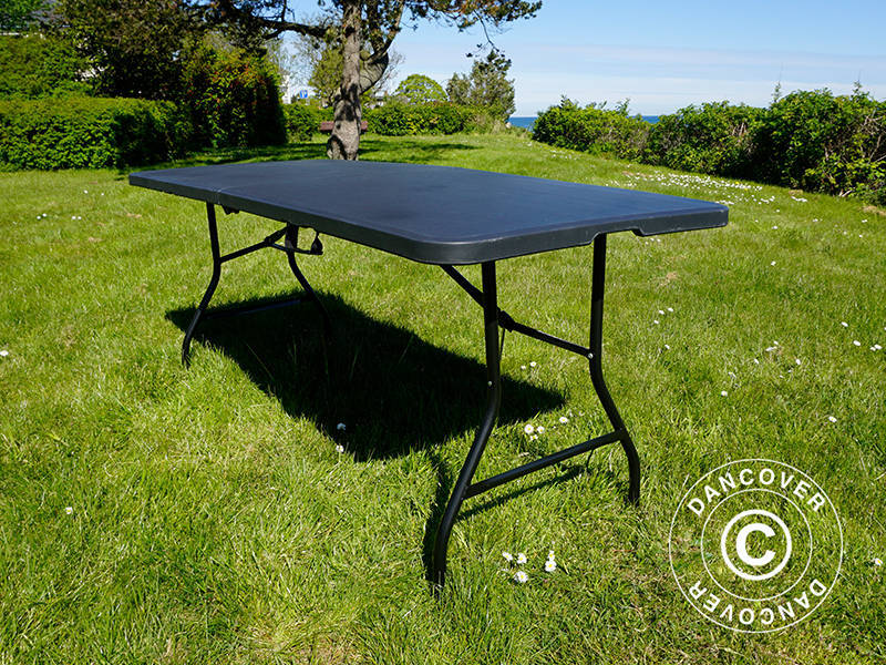 Hopfällbart bord 180x74x74cm, Svart (10 st.)