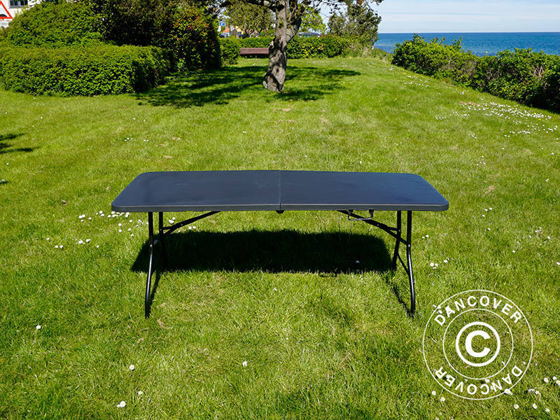 Hopfällbart bord 180x74x74cm, Svart (10 st.)