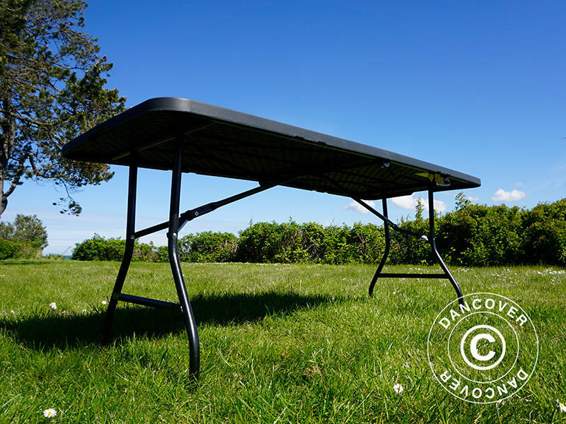 Hopfällbart bord 180x74x74cm, Svart (25 st.)