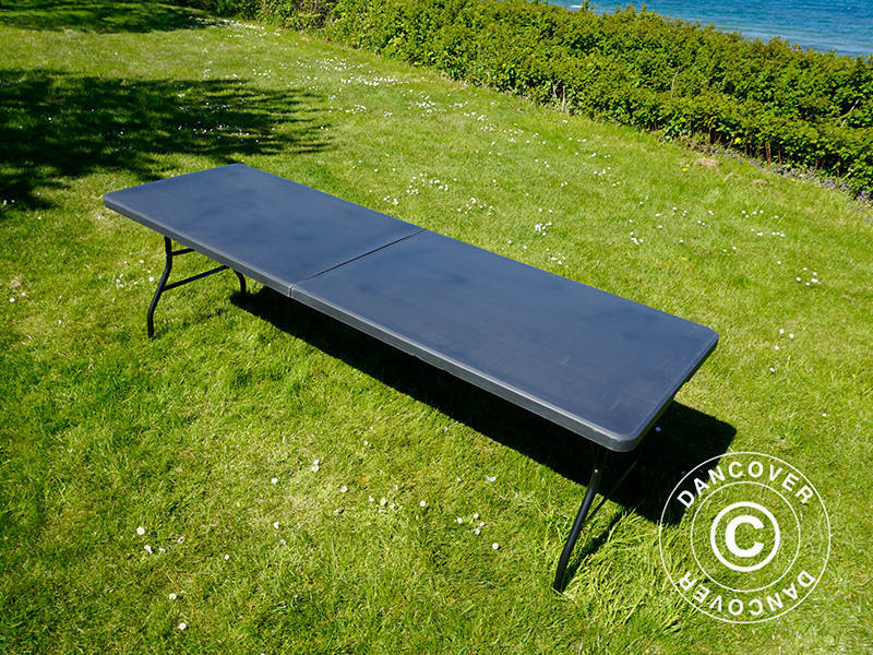 Hopfällbart bord 240x76x74cm, Svart (10 st.)