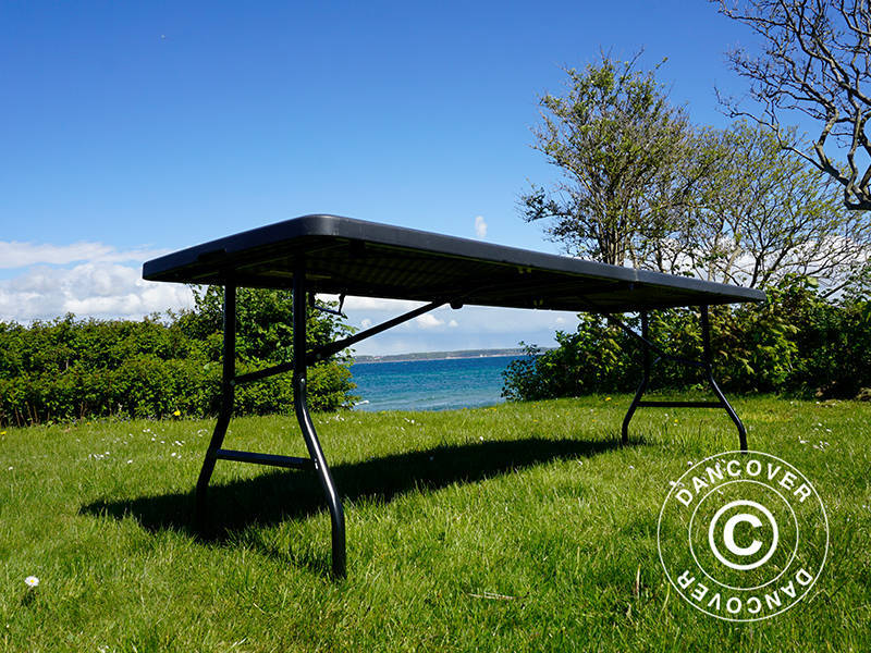 Hopfällbart bord 240x76x74cm, Svart (10 st.)