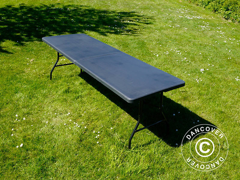 Hopfällbart bord 240x76x74cm, Svart (10 st.)