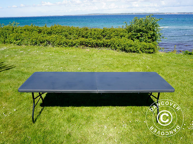 Hopfällbart bord 240x76x74cm, Svart (1 st.)