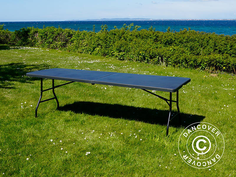 Hopfällbart bord 240x76x74cm, Svart (1 st.)