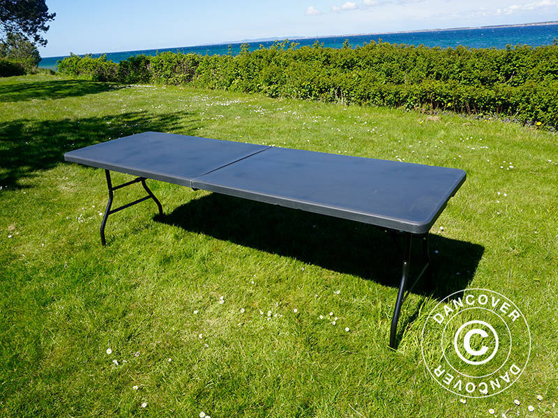 Hopfällbart bord 240x76x74cm, Svart (1 st.)