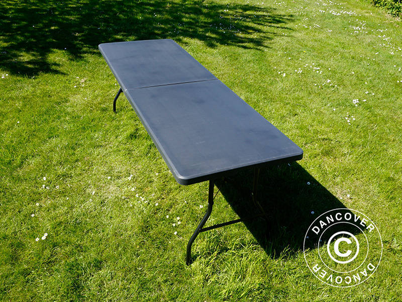 Hopfällbart bord 240x76x74cm, Svart (25 st.)