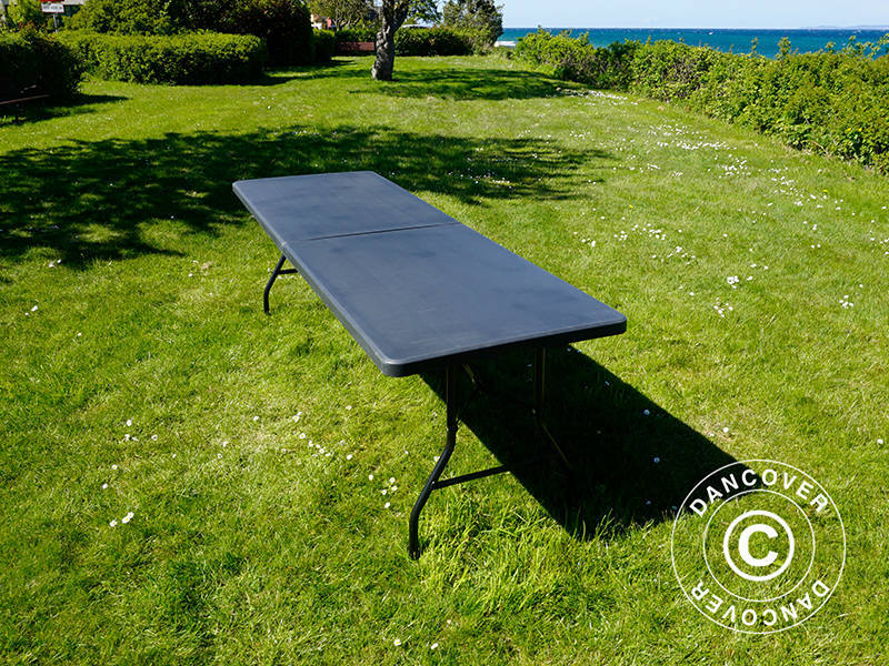 Hopfällbart bord 240x76x74cm, Svart (25 st.)