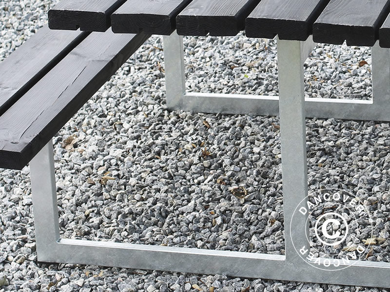 Picknickbord, 1,4x1,75x0,72m, Svart