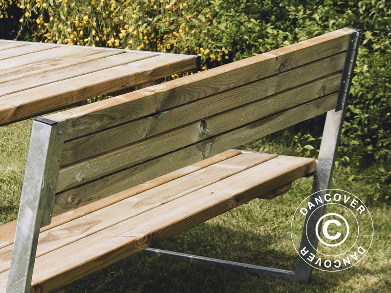 Picknickbord med ryggstöd, 2,05x1,8x0,85m, Trä