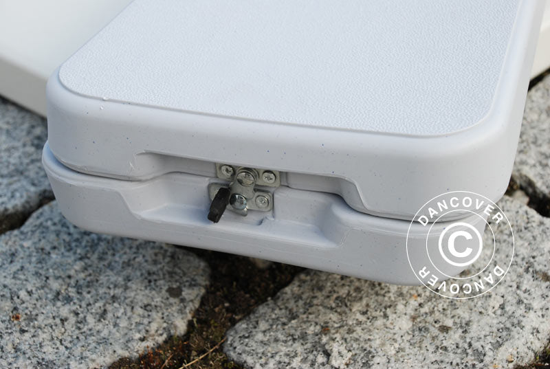 Fest paket,1 fällbord (180cm) + 2 fällbara bänkar (183cm), Ljusgrå