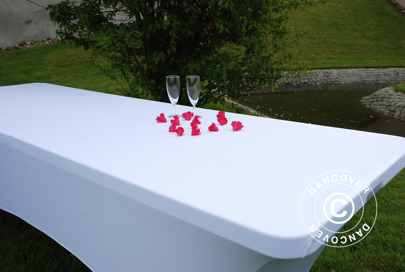 Bordsöverdrag med stretch, 183x75x74cm, Vit