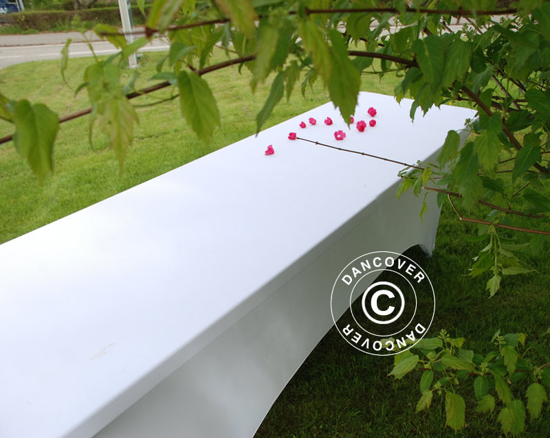 Bordsöverdrag med stretch 244x75x74cm, Vit