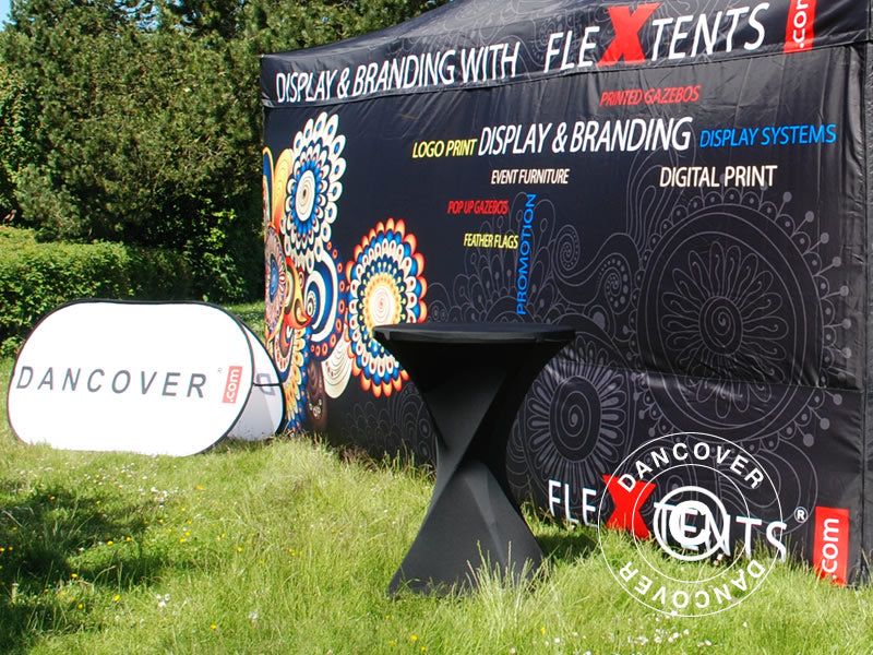 Bordsöverdrag med stretch Ø80x110cm, Svart