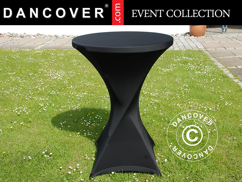 Bordsöverdrag med stretch Ø80x110cm, Svart