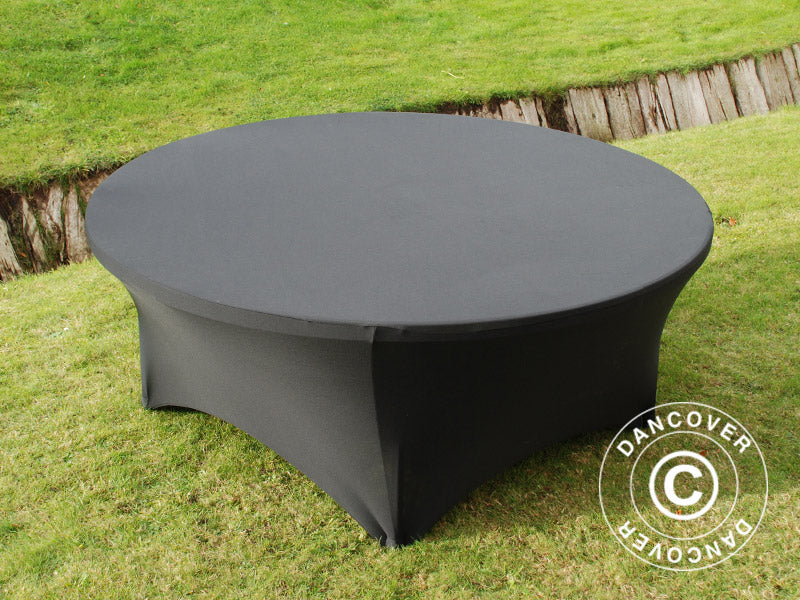 Bordsöverdrag med stretch Ø183x74cm, Svart