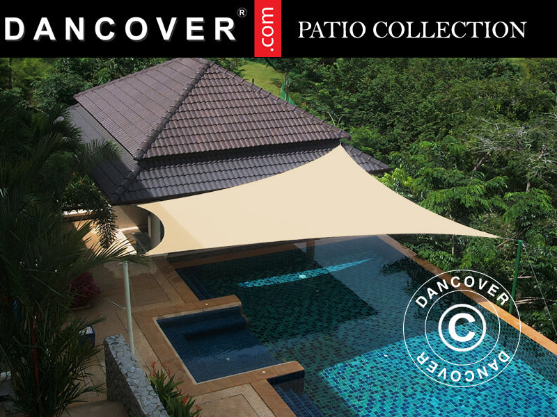 Solsegel 5x5m, Kvadratiskt, Sand