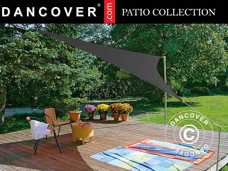 Solsegel 3,6x3,6x3,6m, Triangulärt, Antracit