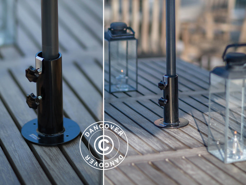 Parasollfot för träterrass, Svart