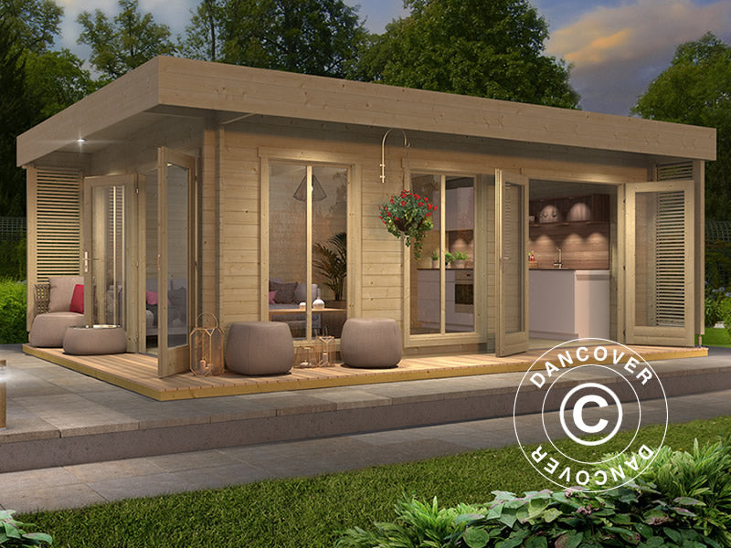 Stuga i trä Vienna, 5,7x3,8x2,45m, 40mm, Naturlig