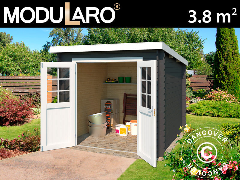 Redskapsbod i trä Hagen 2,3x1,75x2,11m, 28mm, 3,8m², Mörkgrå