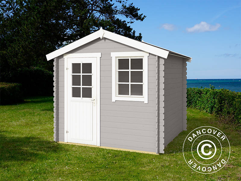 Redskapsbod i trä Lyon 2,3x2,3x2,34m, 28mm, 5,4m², Ljusgrå