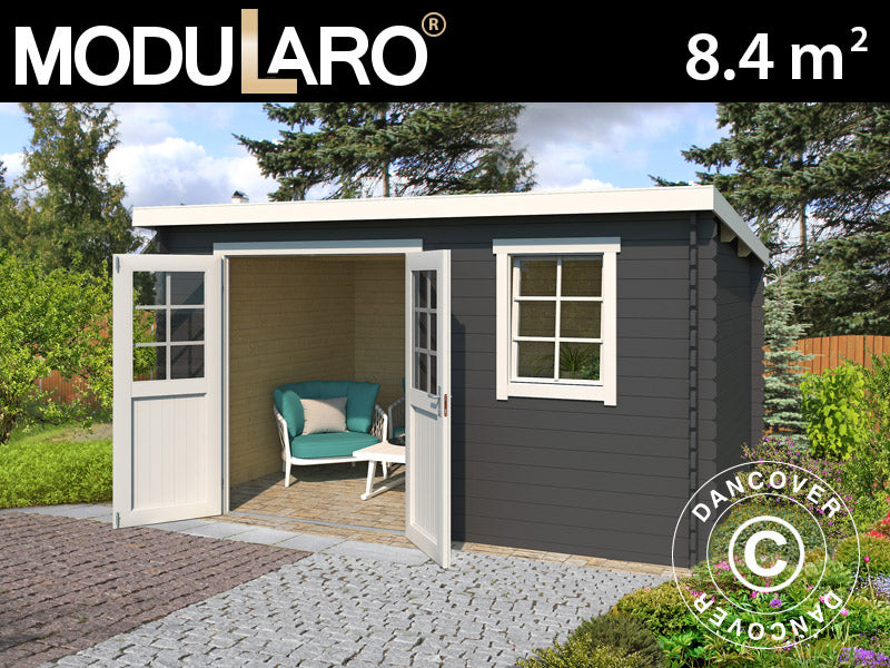 Redskapsbod i trä Asker 3,8x2,3x2,11m, 28mm, 8,4m², Mörkgrå