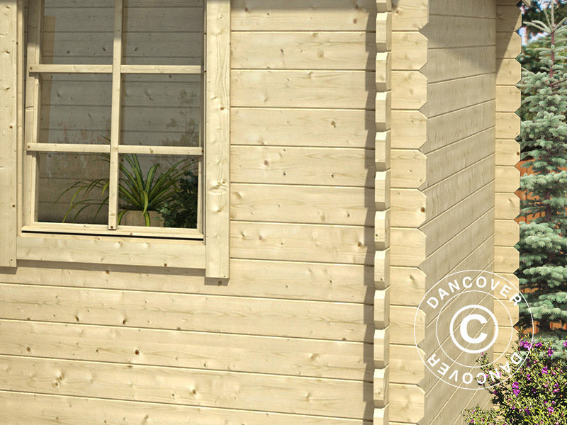 Redskapsbod i trä Asker 3,8x2,75x2,11m, 28mm, 10,09m², Naturlig