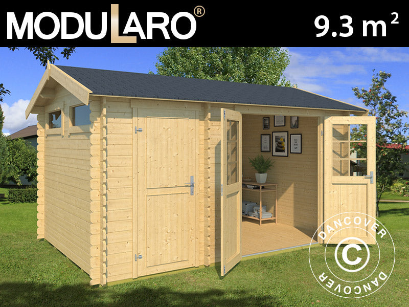 Redskapsbod i trä Narva 3,8x2,5x2,39m, 28mm, 9,3m², Naturlig