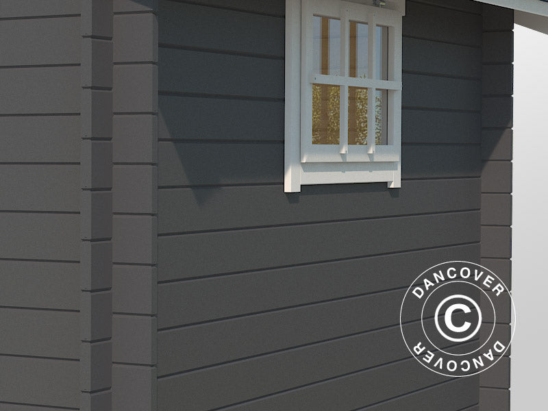 Redskapsbod mot vägg i trä Vanda 1,8x2,75x2,68m, 28mm, 4,7m², Mörkgrå