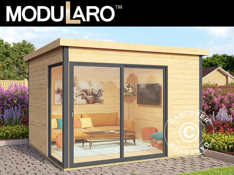 Stuga i trä Set Geneva, 3x3x2,39m, 44mm, Naturlig