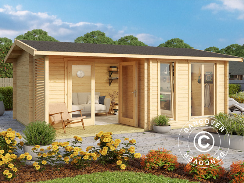 Stuga i trä Talsi 5,2x3,7x2,51m, 44mm, Naturlig