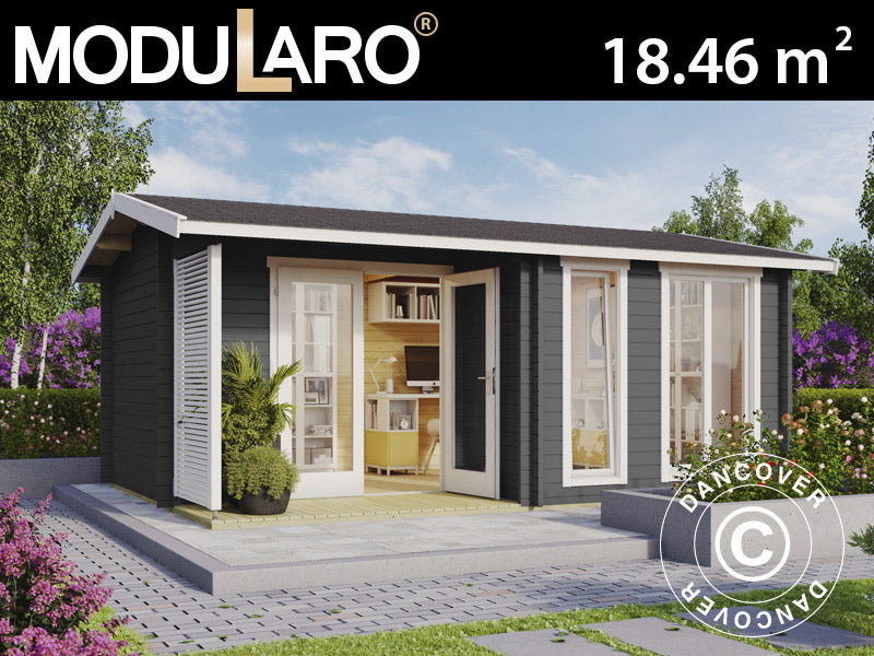 Stuga i trä Talsi 5,2x3,7x2,51m, 44mm, Mörkgrå