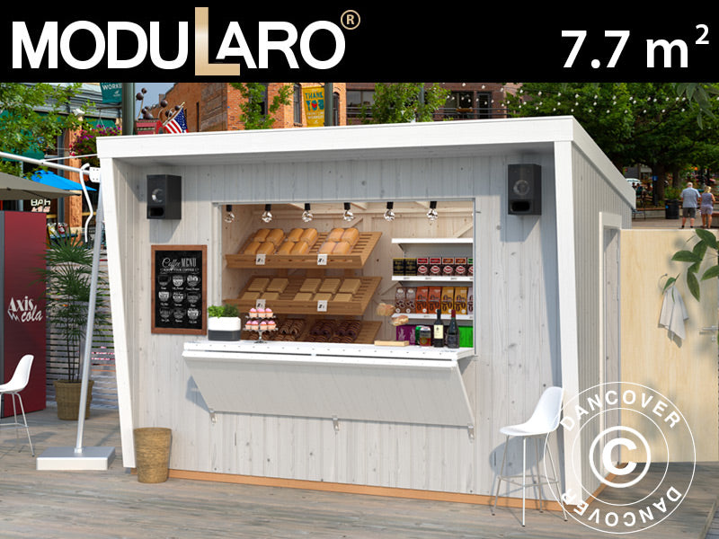 Träkiosk/Försäljningsstånd, 3,55x2,33x2,64m, 7,7m², Naturlig