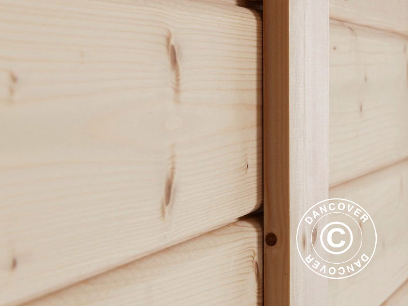 Bertilo redskapsbod i trä Wallstore Velo, 2,06x1,02x1,35m, 2,1m², Naturlig