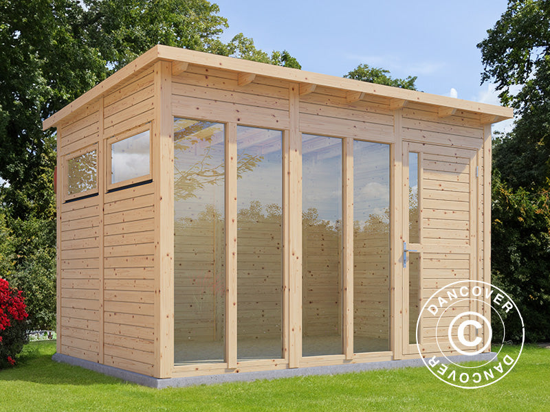 Stuga i trä, Bertilo Pentus 3O, 3,37x2,34x2,33m, Natur