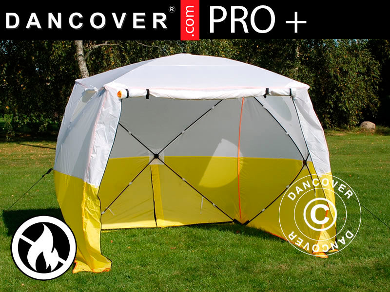 Arbetstält, FleXshelter PRO+, 2,5x2,5x2m, PVC, Flamskyddad, Gul/Vit
