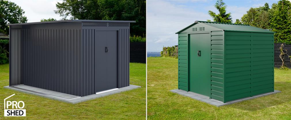 ProShed® redskapsbodar i metall i en elegant paneldesign