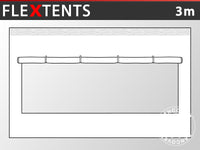 Sidovägg m/ panoramafönster för FleXtents, 3m, Vit