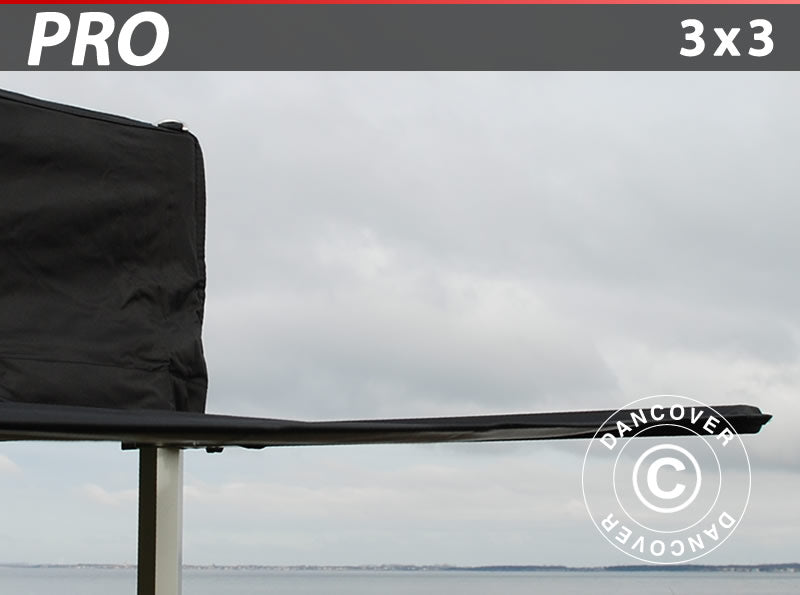 FleXtents PRO 3m utskjutande tak, Svart med anslutare