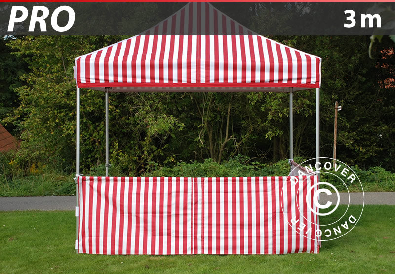 Halv sidovägg för FleXtents PRO, 3m, Randigt