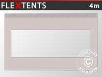 Sidovägg m/ panoramafönster för FleXtents, 4m, Latte