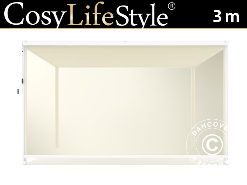 Sidoväggsskärm för pergola paviljong San Fernando, 3m, Beige