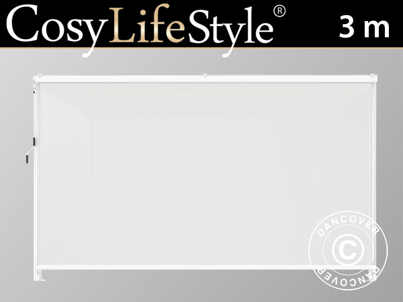 Sidoväggsskärm för pergola paviljong San Fernando, 3m, Vit